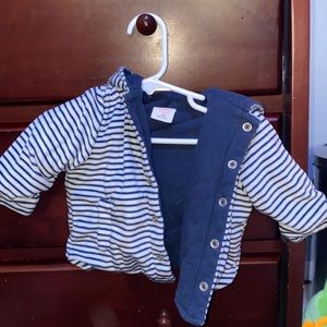 Blue and white striped jacket